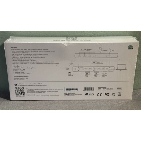USB C Docking Station Dual Monitor, Dual 4K HDMI & Displayport - WAVLINK - READ - Picture 2 of 3